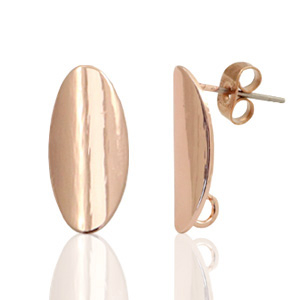 Zubeh&ouml;r Metall DQ Earpin oval 9x18mm Rosegold (nickelfrei)
