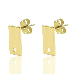 Zubeh&ouml;r Metall DQ Earpin Rechteck 6x12mm Gold (nickelfrei)