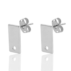 Zubeh&ouml;r Metall DQ Earpin Rechteck 6x12mm Antik silber (nickelfrei)