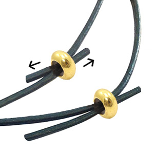 Stopperperlen Metall DQ 7x3mm Gold (Nickelfrei)