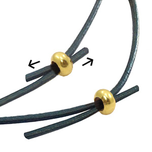 Stopperperlen Metall DQ 6x3mm Gold (Nickelfrei)