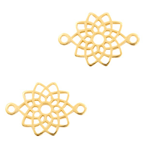 Anh&auml;nger Metall DQ Zwischenst&uuml;ck Mandala Gold (Nickelfrei)