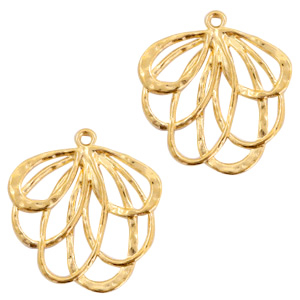 Anh&auml;nger Metall DQ Blume Gold (Nickelfrei)