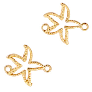 Anh&auml;nger Metall DQ Zwischenst&uuml;ck Seestern Gold (Nickelfrei)