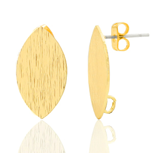 Zubeh&ouml;r Metall DQ Earpin Oval mit &Ouml;se Gold (Nickelfrei)