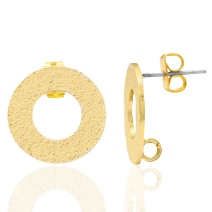 Zubeh&ouml;r Metall DQ Earpin Rund mit &Ouml;se Gold (Nickelfrei)