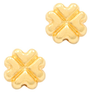 Perlen Metall DQ 4 Herzen Gold (Nickelfrei)