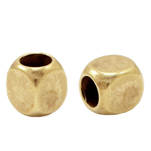 Perlen Metall DQ cube Antik bronze (Nickelfrei)