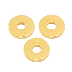 Perlen Metall DQ Disc Rondellen 6x1mm Gold (Nickelfrei)