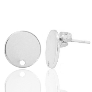Zubeh&ouml;r Metall DQ Earpin rund 12mm Antik silber (Nickelfrei)
