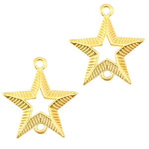 Anh&auml;nger Metall DQ Zwischenst&uuml;ck Star Gold (Nickelfrei)