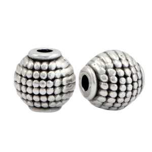 Perlen Metall DQ Oval Tube Antik silber (Nickelfrei)