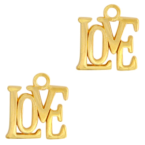 Anh&auml;nger Metall DQ "love" Gold (Nickelfrei)