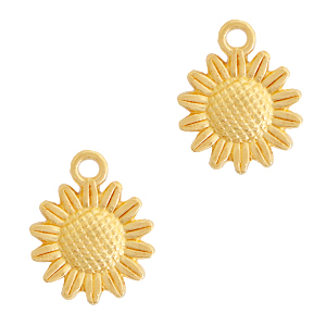 Anh&auml;nger Metall DQ Sonnenblume 15mm Gold (Nickelfrei)