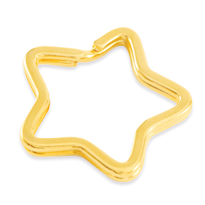 Zubeh&ouml;r Metall DQ Schl&uuml;ssel Anh&auml;nger Star Gold (Nickelfrei)