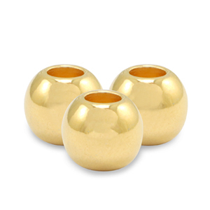 Perlen Metall DQ 6mm Gold (Nickelfrei)