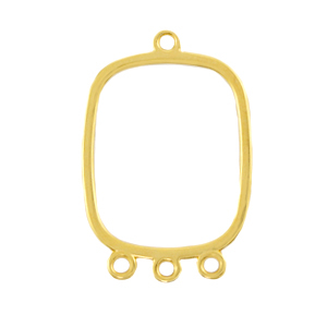 Anh&auml;nger Metall DQ Zwischenst&uuml;ck mit 3 &Ouml;sen Gold (Nickelfrei)
