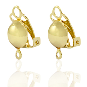 Zubeh&ouml;r Metall DQ Clip Ohrringe Gold (Nickelfrei)