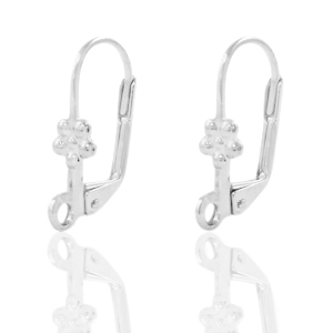 Zubeh&ouml;r Metall DQ Ohrh&auml;nger verschliessbar Flower Antik silber (Nickelfrei)