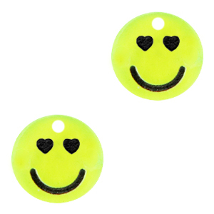 Anh&auml;nger Plexx Smiley Hearts Neon yellow