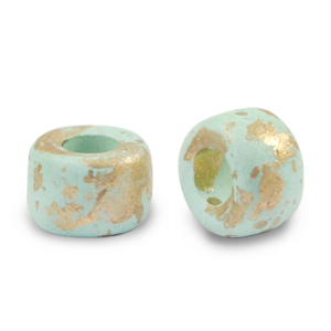 Perlen Griechische Keramik DQ Gold Spot 9mm Light turquoise