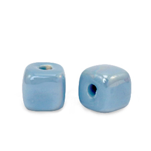 Perlen Griechische Keramik DQ Cubes 7mm Brisk blue
