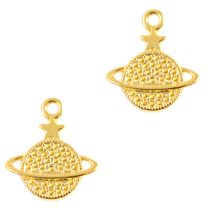 Anh&auml;nger Metall DQ Saturn Gold (Nickelfrei)