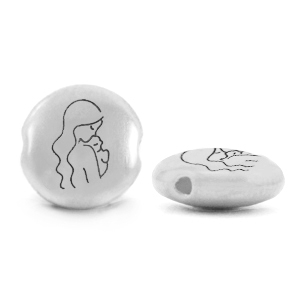 Perle Metall DQ mother Antik silber (Nickelfrei)