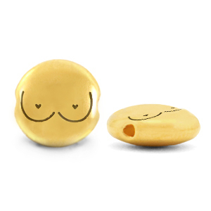 Perle Metall DQ breasts Gold (Nickelfrei)