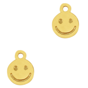 Anh&auml;nger Metall DQ Smiley Gold (Nickelfrei)