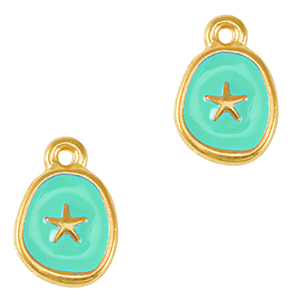 Anh&auml;nger Metall DQ Starfish Gold-veraman blue (nikkelvrij)