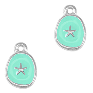 Anh&auml;nger Metall DQ Starfish Antik silber-veraman blue (nikkelvrij)