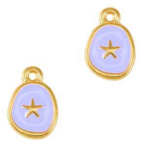 Anh&auml;nger Metall DQ Starfish Gold-lavender purple (nikkelvrij)