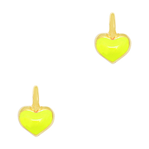 Anh&auml;nger Metall DQ Heart Gold-neon yellow (Nickelfrei)