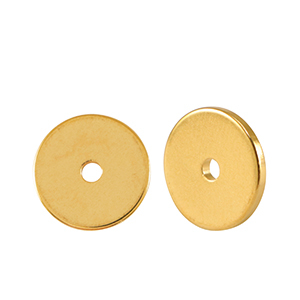 Perlen Metall DQ Disc Rondellen 10mm Gold (Nickelfrei)