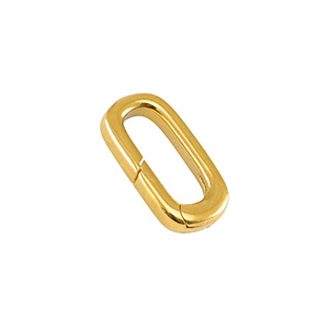 Zubeh&ouml;r Metall DQ Schl&uuml;ssel Anh&auml;nger Oval 18mm Gold (Nickelfrei)