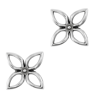 Anh&auml;nger Metall DQ Anh&auml;nger / Zwischenst&uuml;ck Flower Antik silber (Nickelfrei)