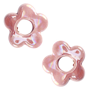 Perlen Griechische Keramik DQ Flower Magenta haze pink