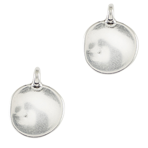 Anh&auml;nger Metall DQ irregular 12mm Antik silber (Nickelfrei)