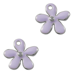Anh&auml;nger Metall DQ Flower Antik silber-violett (Nickelfrei)