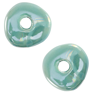Perlen Griechische Keramik DQ Donut Turquoise