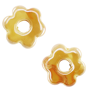 Perlen Griechische Keramik DQ Flower Warm yellow