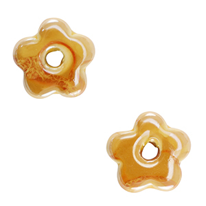 Perlen Griechische Keramik DQ Flower Warm yellow