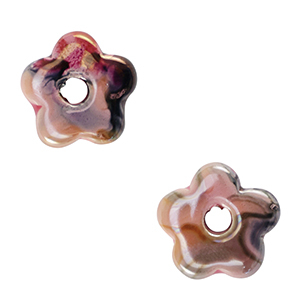 Perlen Griechische Keramik DQ Flower Rose-black