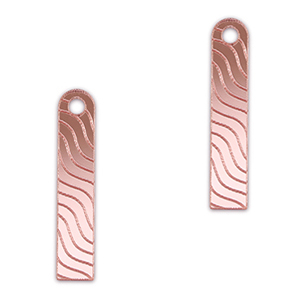 Statement-Anh&auml;nger Bar Wave Metallic light pink