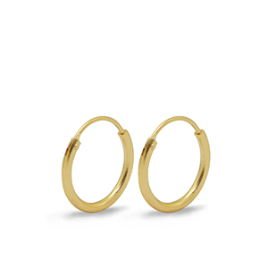 Zubeh&ouml;r Metall DQ Ohrringe Creolen 15mm Gold (Nickelfrei)