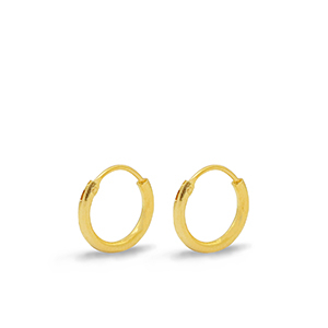 Zubeh&ouml;r Metall DQ Ohrringe Creolen 12mm Gold (Nickelfrei)