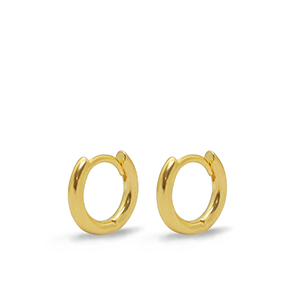 Zubeh&ouml;r Metall DQ Ohrringe Creolen 11mm Gold (Nickelfrei)