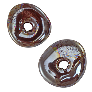 Perlen Griechische Keramik DQ Donut Dark brick brown