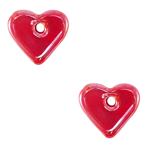 Perlen Griechische Keramik DQ Heart Bonfire red